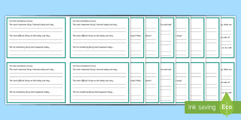 Exit Ticket Writing Template