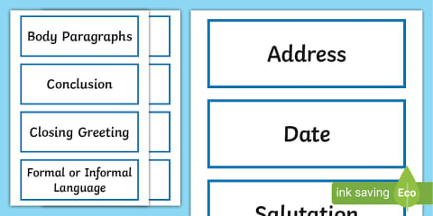 Level 3 Writing - Letter Writing Planning Sheet
