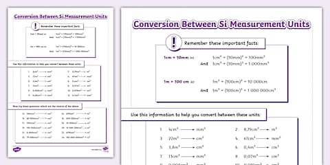 Grade 7 Maths - Term 2 - Converting Between Units of Area and Volume ...