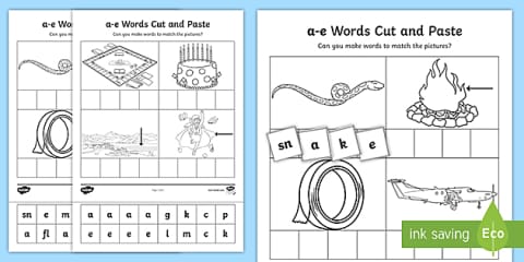 Magic e with 'a-e' Read and Draw Worksheet