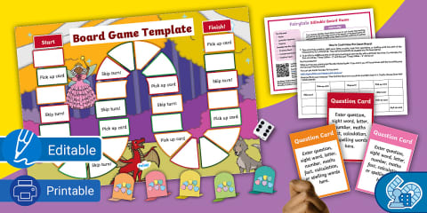 Summer Editable Blank Board Game Template