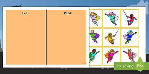 Right and Left Cut and Stick Cards