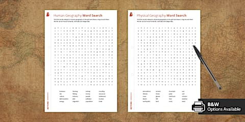 Human and Physical Geography Keywords Playing Cards Activity Pack