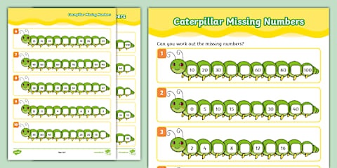 Caterpillar Fingerprint Counting Worksheet