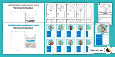 Ancient Greek Gods Research and Create Trading Cards Project for 6th ...