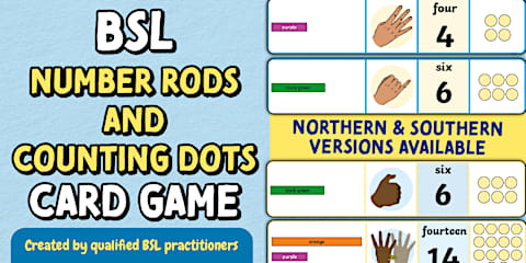 Missing British Sign Language Number Challenge Cards