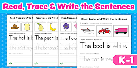 Sentence Matching Activity Read and Match Sentences Cut and Paste Worksheets for K-1st Grade