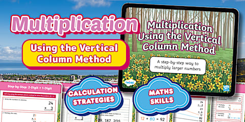Using Vertical Column Method for Multiplication Activity Sheets