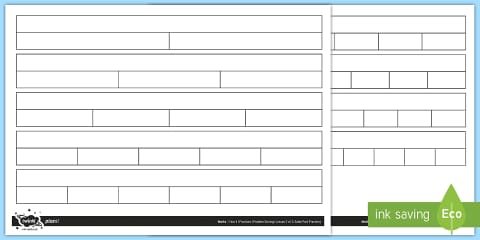 Fraction Chart Empty Blank Fraction Wall Sheet