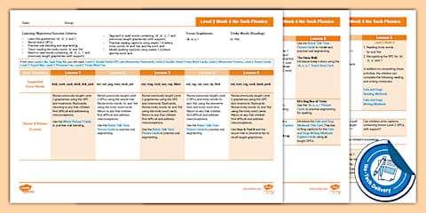 Level 2 No-Tech Week 6 Lesson Guides