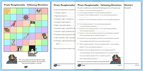 Following Directions Activity Sheet