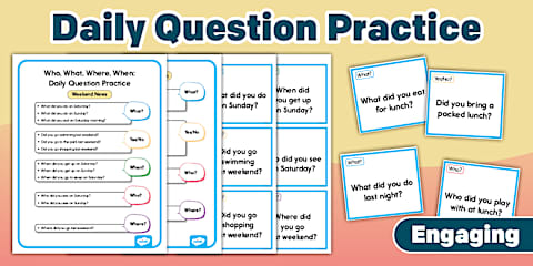 Question Words: Who, What, Where, When, Why, and How Posters