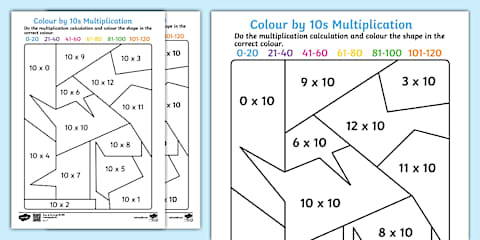 Color by 2s Multiplication Activity Worksheet