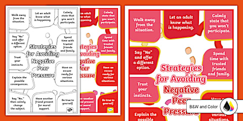 Avoid Negative Peer Pressure Poster