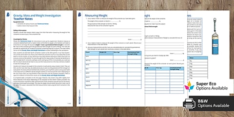 KS3 Gravity Homework Worksheet