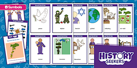 History Seekers: UKS2: The Second World War Unit: Timeline Display Pack