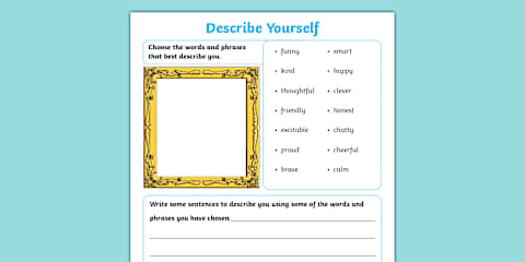 Describe a Person Adjectives Worksheet