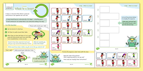 Grade 1 Robotics and Coding - Coding Worksheet: Loops