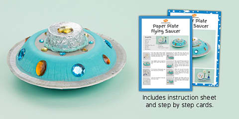 Paper Plate Foil Printed Moon Craft