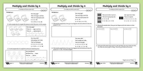 Dividing by 6 Math Maze Worksheet for 3rd-5th Grade
