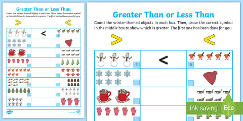 Comparing Ten Frames | Greater Than Less Than Equal To Worksheets for K ...