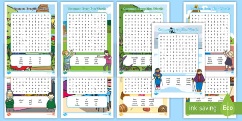 Year 2 Common Exception Words Colouring Robot Worksheet