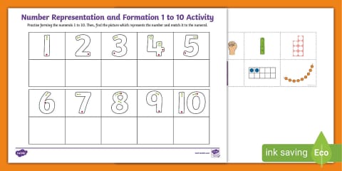 Number Formation and Representation 1 to 5 Activity