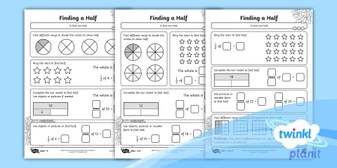 Halving Numbers to 100 Worksheet