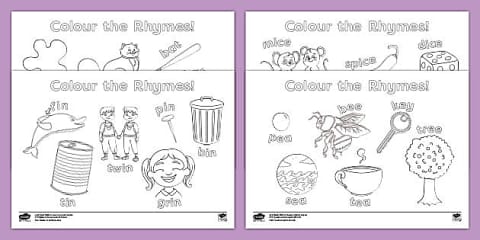 Control Rhyming Words Rhyming Words Pencil Control Sheets