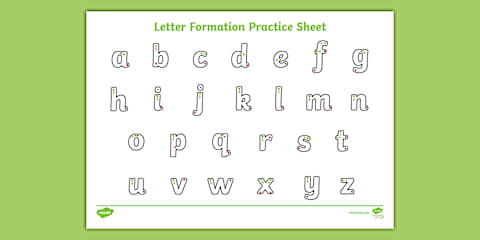 Letter Formation Alphabet Handwriting Practice Sheet (Uppercase)