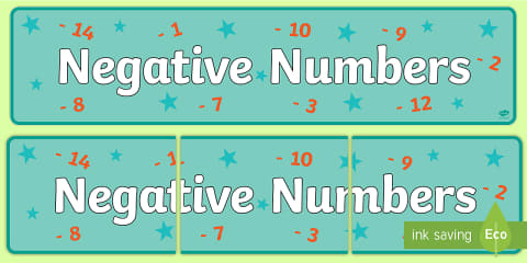 Negative Numbers Poster Pack