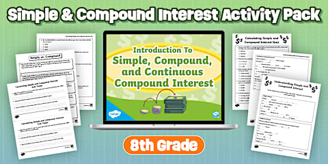 Eighth Grade Simple and Compound Interest Practice