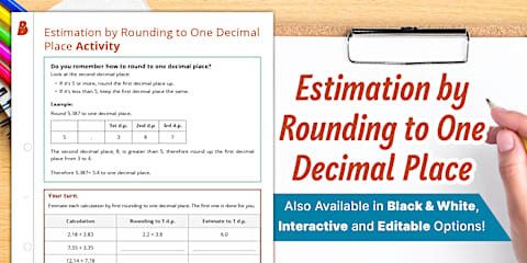 Estimation by Rounding to Two Decimal Places Activity