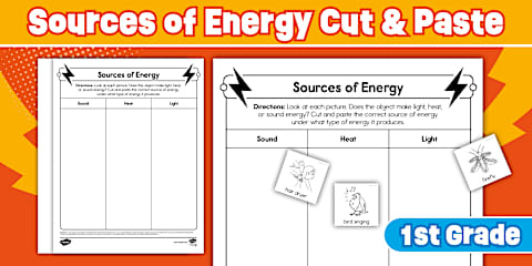 Types of Energy Flipbook for K-2nd Grade