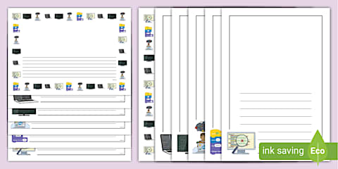 KS1 Computing Full Page Borders (Landscape)