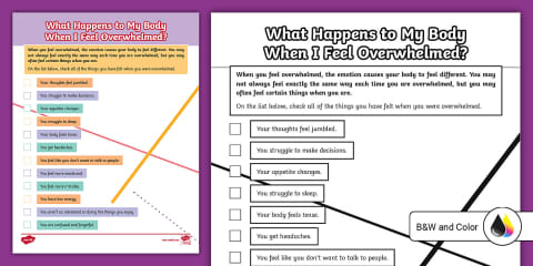 What Happens to My Body When I Feel Embarrassed? Worksheet for 3rd-5th ...