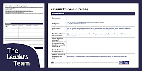 Editable Behaviour Management Plan