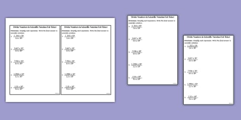 Eighth Grade Multiplying and Dividing in Scientific Notation: Build a ...