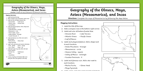 Activity: Comparison of the Maya, Aztec, and Inca civilizations