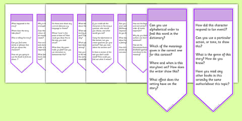 EYFS Reading Prompt Bookmarks
