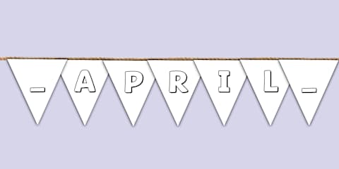 Hello April Colouring Folding Art Template
