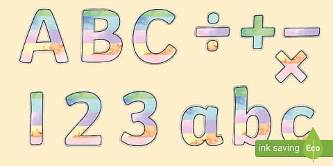 Patterned Display Lettering Different Pattern Themed Display Lettering