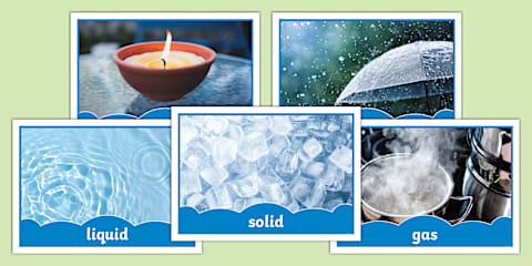 Solids Liquids and Gases Word Cards