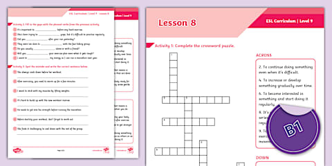 ESL Curriculum Level 9, Lesson 9 Activity Sheet