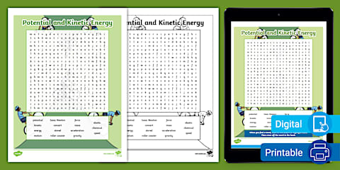 Potential and Kinetic Energy Color by Number for 6th-8th Grade