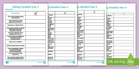 Edited Check List Self Editing Checklist