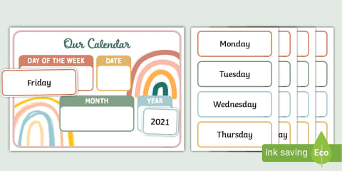 Daily Calendar/Weather Chart