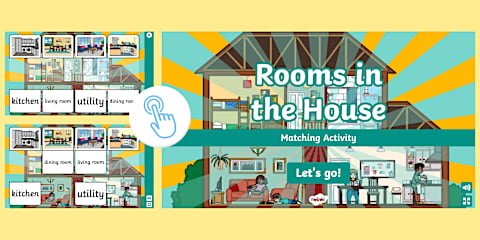 Where Rooms Of The House Cut And Stick Activity