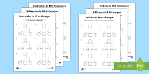 LKS2 Arithmagon Addition and Subtraction Worksheets