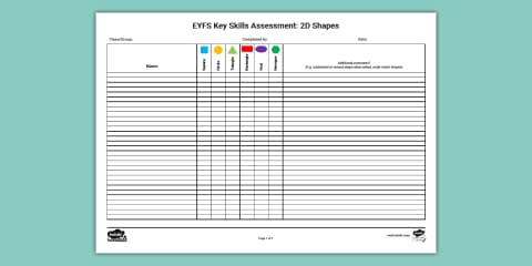 EYFS Key Skills Assessment Number Recognition to 20